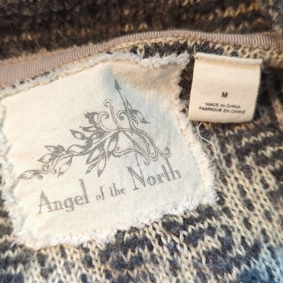 Anthropologie Angel of the North Cardigan Sweater Medium Gray Wool Open Front - Picture 5 of 6